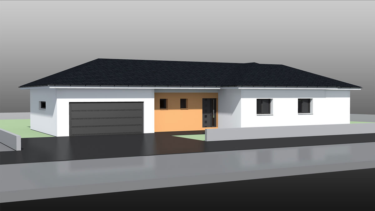 Maison plain pied toit 4 pans moderne - Nexthome Création